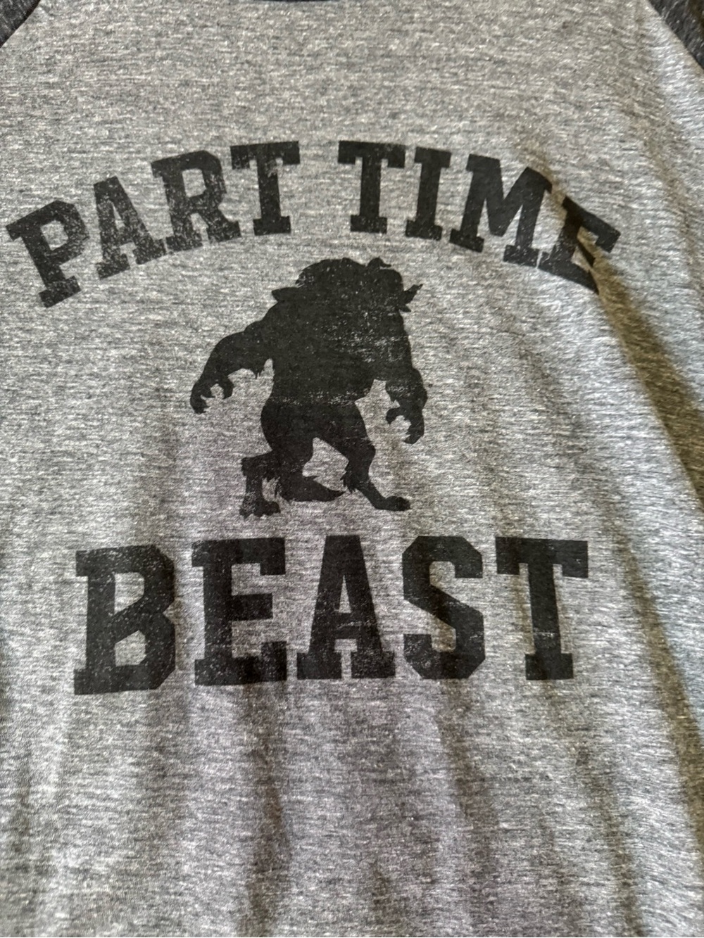 Disney Parks Part Time Beast Beauty and the Beast Raglan Shirt XXL